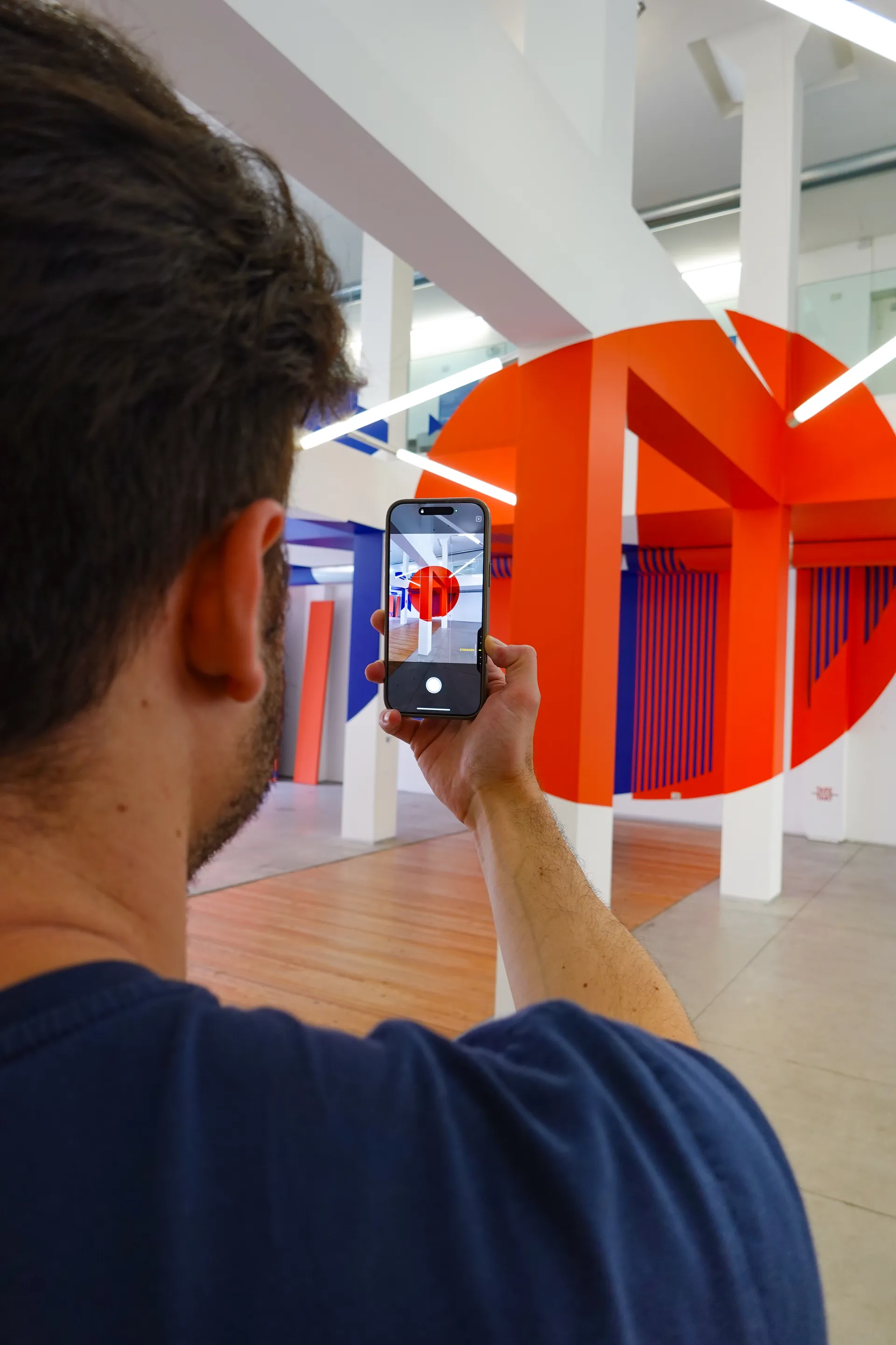 FiP Installation — orange and blue room installation with columns