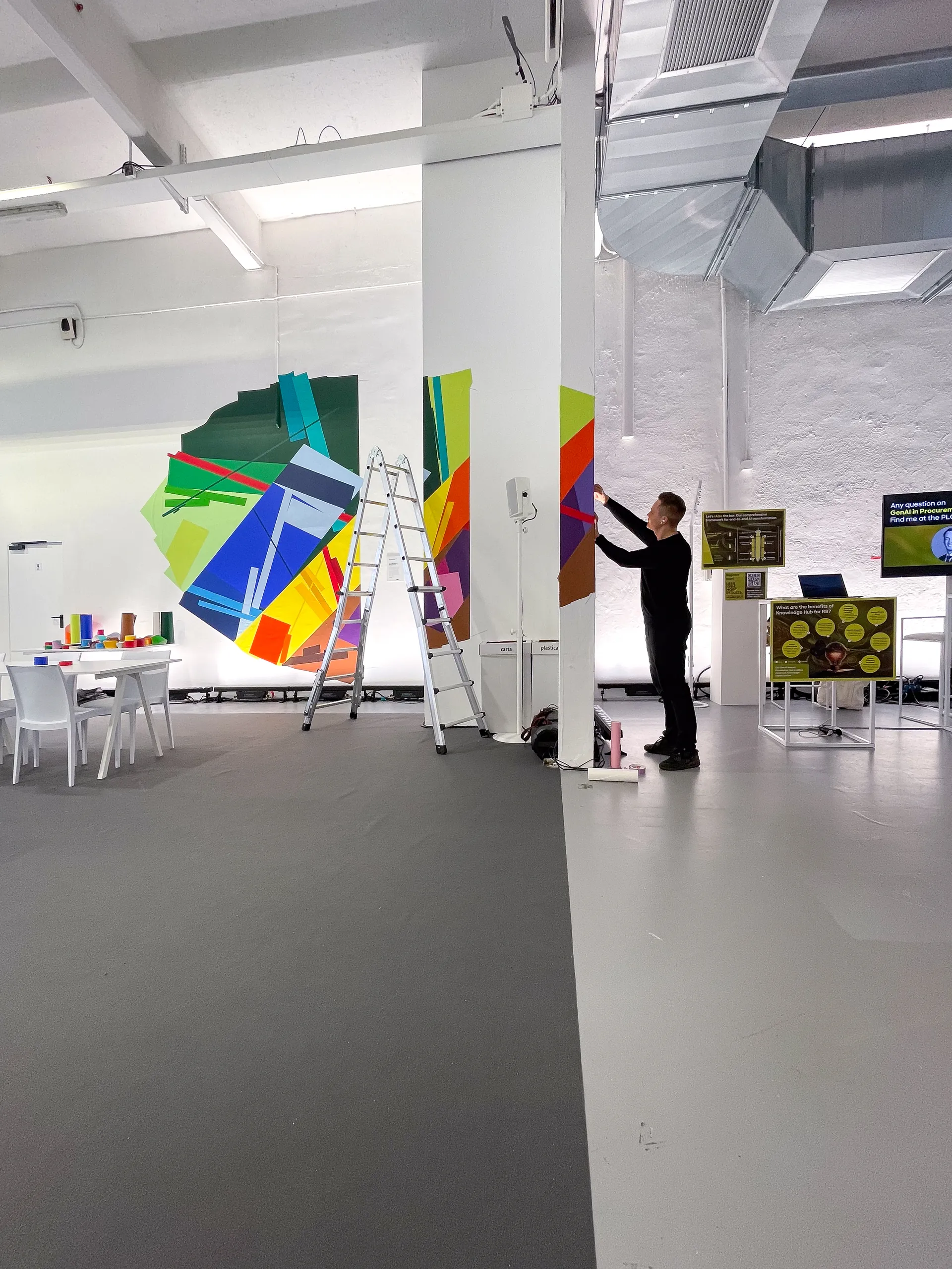 Roland Berger — corporate tape art mural