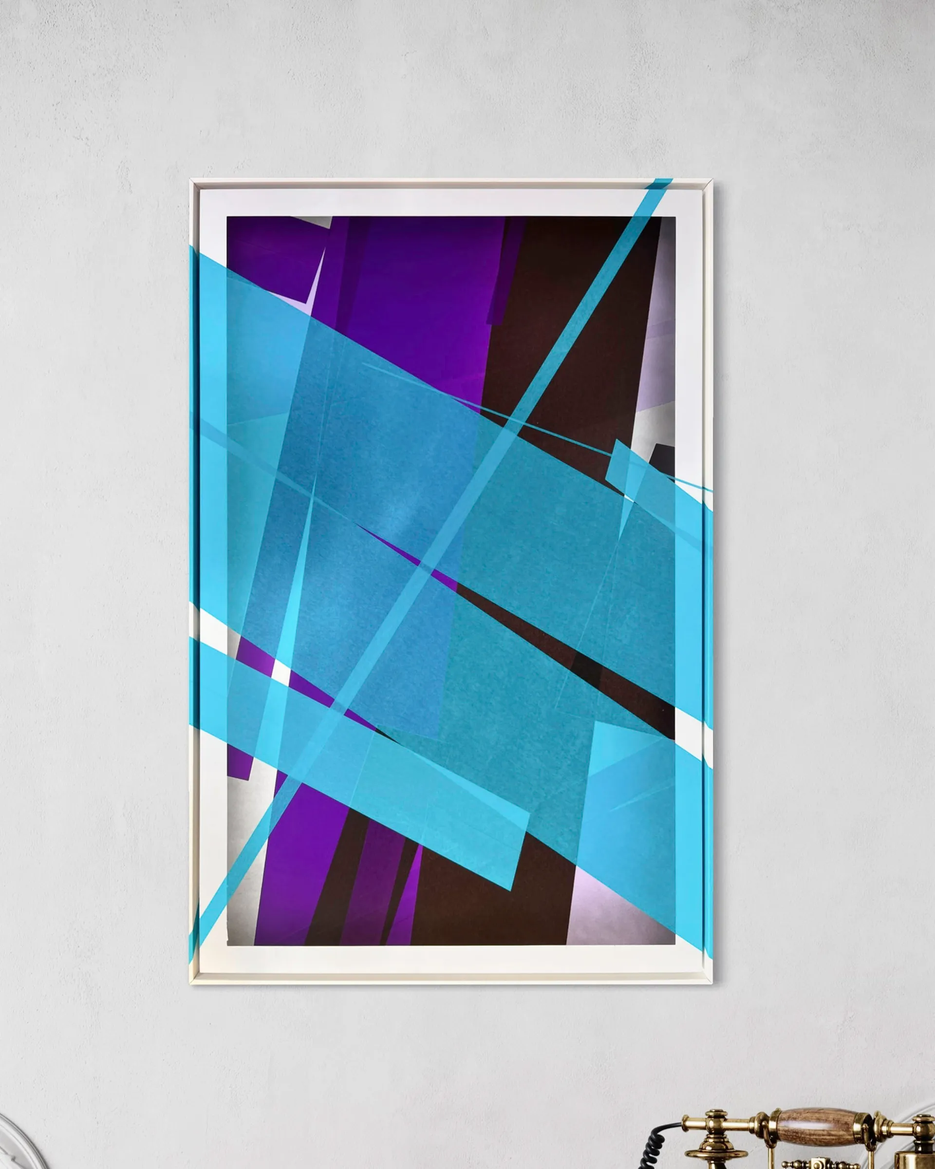 First Snow — washi tape and spraypaint, 100×65cm