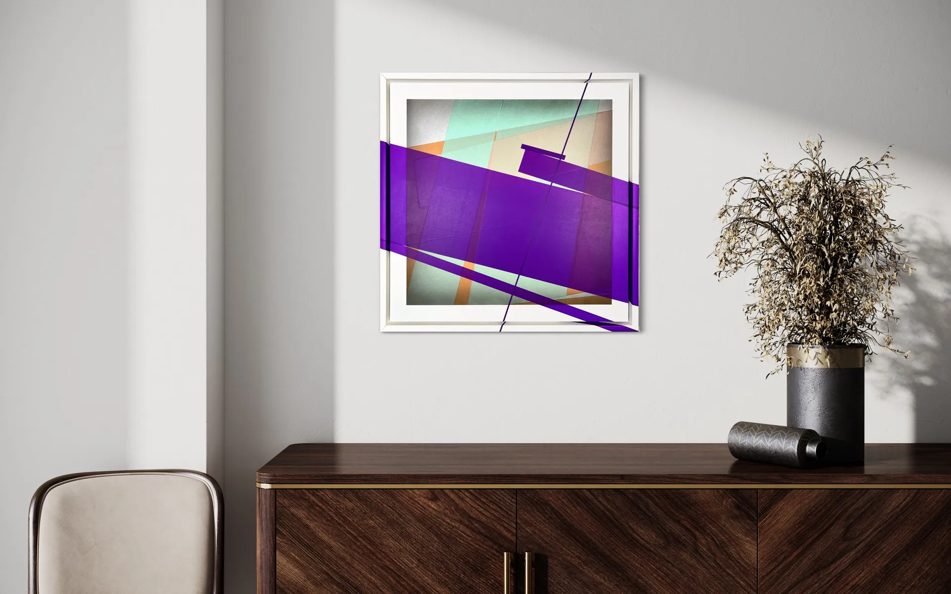 High Low — washi tape and spraypaint, 50×50cm